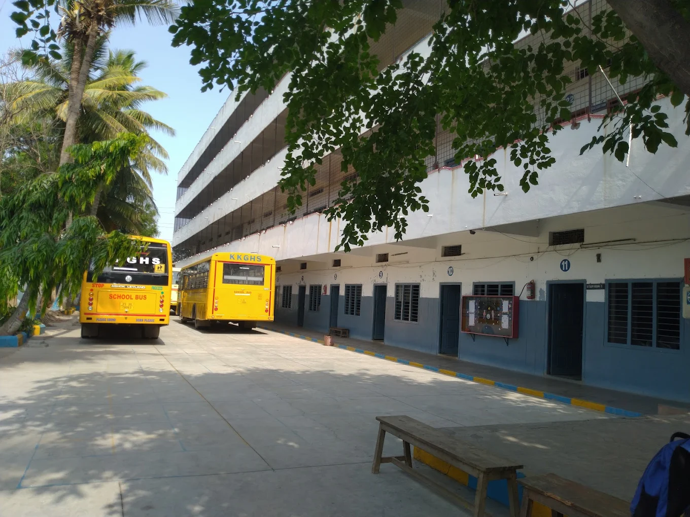 KKGHS school transport buses on campus